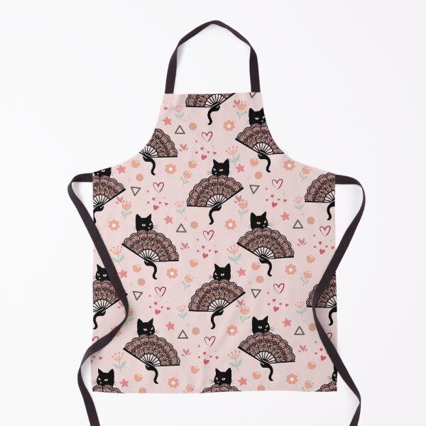 Item preview, Black Cat Lace Fan Seamless Pink Vector Pattern designed and sold by prapapon.
