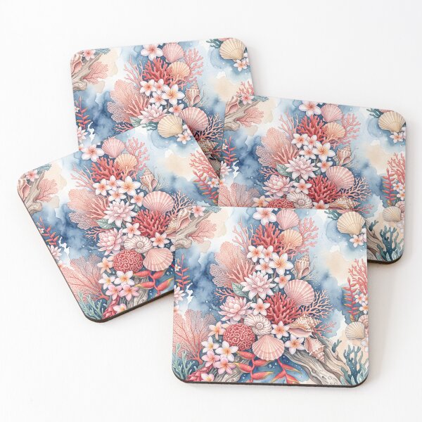 Item preview, Coastal Shells and Blooms designed and sold by amusefullife.