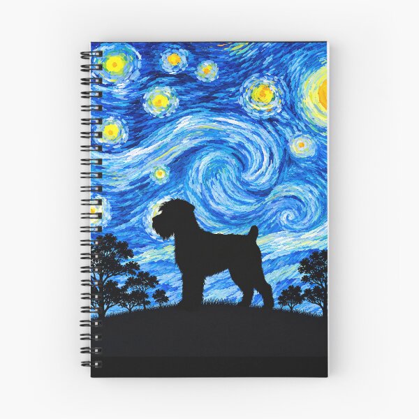 Item preview, Funny Schnoodle Dog Starry Night Painting Moon Star Mom Dad Kids designed and sold by FurryHavenPH.