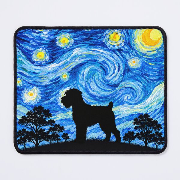 Item preview, Funny Schnoodle Dog Starry Night Painting Moon Star Mom Dad Kids designed and sold by FurryHavenPH.