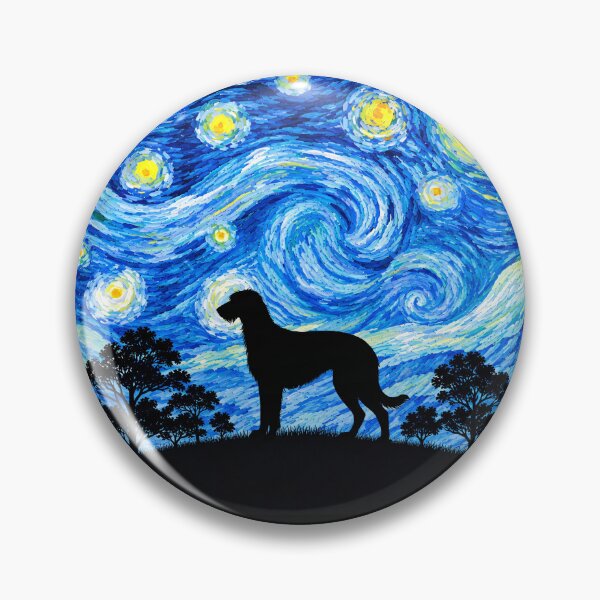 Item preview, Funny Scottish Deerhound Dog Starry Night Painting Moon Star Mom Dad Kids designed and sold by FurryHavenPH.