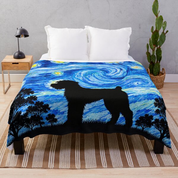 Item preview, Funny Schnoodle Dog Starry Night Painting Moon Star Mom Dad Kids designed and sold by FurryHavenPH.