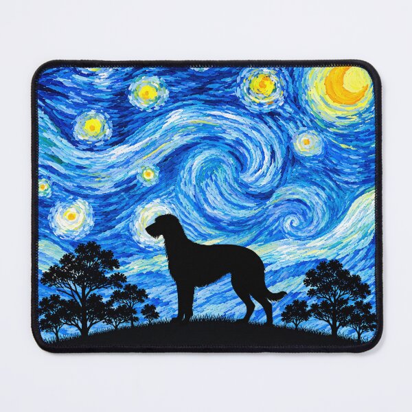 Item preview, Funny Scottish Deerhound Dog Starry Night Painting Moon Star Mom Dad Kids designed and sold by FurryHavenPH.