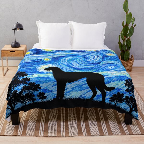 Item preview, Funny Scottish Deerhound Dog Starry Night Painting Moon Star Mom Dad Kids designed and sold by FurryHavenPH.