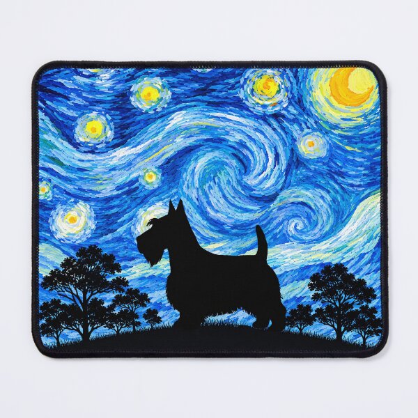 Item preview, Funny Scottish Terrier Dog Starry Night Painting Moon Star Mom Dad Kids designed and sold by FurryHavenPH.