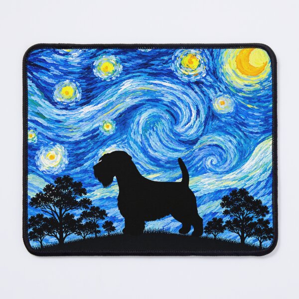 Item preview, Funny Sealyham Terrier Dog Starry Night Painting Moon Star Mom Dad Kids designed and sold by FurryHavenPH.