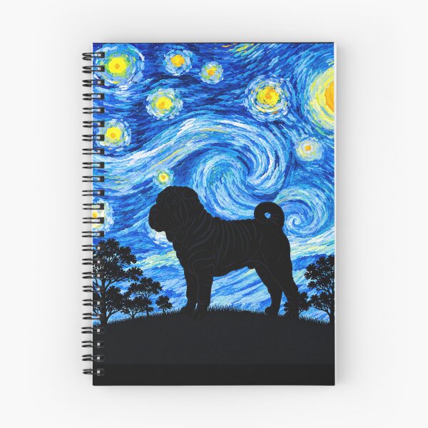Item preview, Funny Shar Pei Dog Starry Night Painting Moon Star Mom Dad Kids designed and sold by FurryHavenPH.