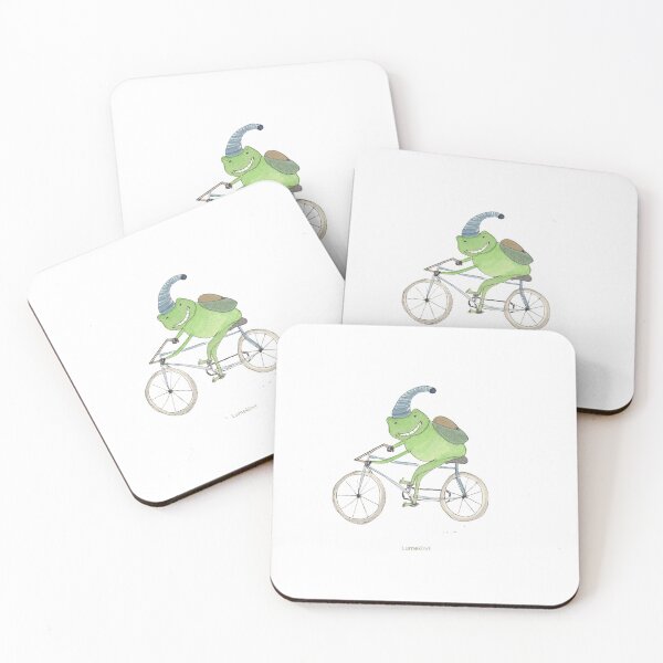 Item preview, Frog on a Bicycle Watercolor designed and sold by lumekind.