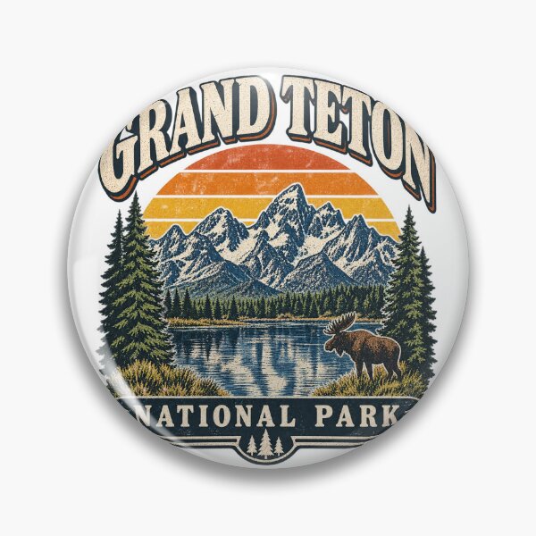 Item preview, Teton National Park Wyoming Retro Badge Graphic Design designed and sold by CreativeNest Prints.