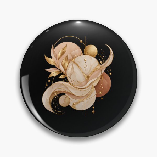 Item preview, Boho Celestial Abstract Crescent Moon and Gold Foliage Art designed and sold by BohoMysticArt.