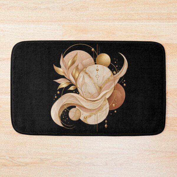 Item preview, Boho Celestial Abstract Crescent Moon and Gold Foliage Art designed and sold by BohoMysticArt.