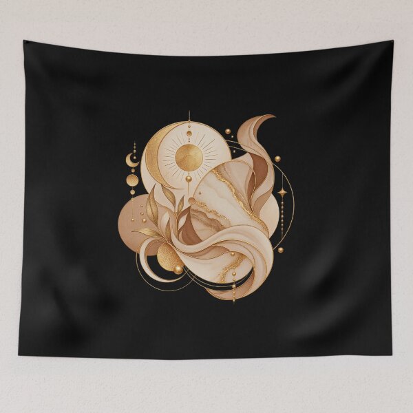 Item preview, Boho Celestial Abstract Sunburst and Moon Art designed and sold by BohoMysticArt.