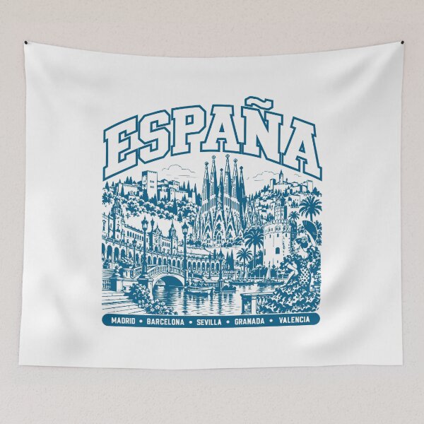 Item preview, Spain Retro: Madrid, Barcelona, Seville & Granada designed and sold by EdwinkOne.