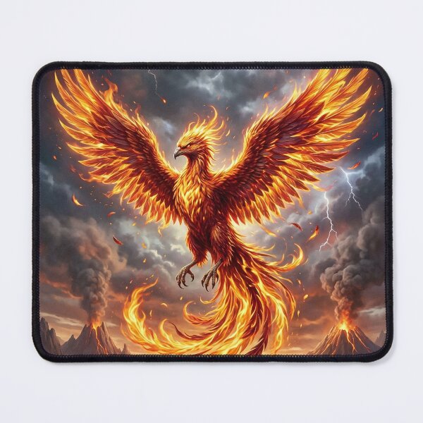 Item preview, Phoenix Bursting From Fire and Ash - Fantasy Art designed and sold by Lucid Dream Pixel.