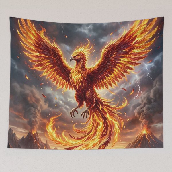 Item preview, Phoenix Bursting From Fire and Ash - Fantasy Art designed and sold by Lucid Dream Pixel.