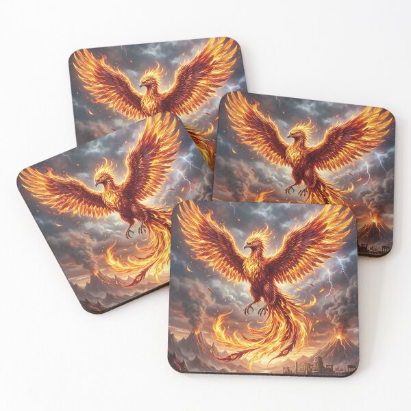 Item preview, Phoenix Bursting From Fire and Ash - Fantasy Art designed and sold by Lucid Dream Pixel.