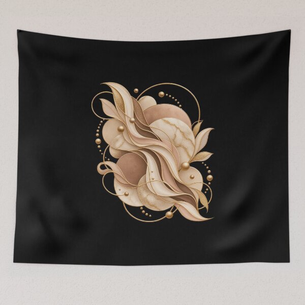 Item preview, Boho Celestial Abstract Marble and Gold Waves Art designed and sold by BohoMysticArt.