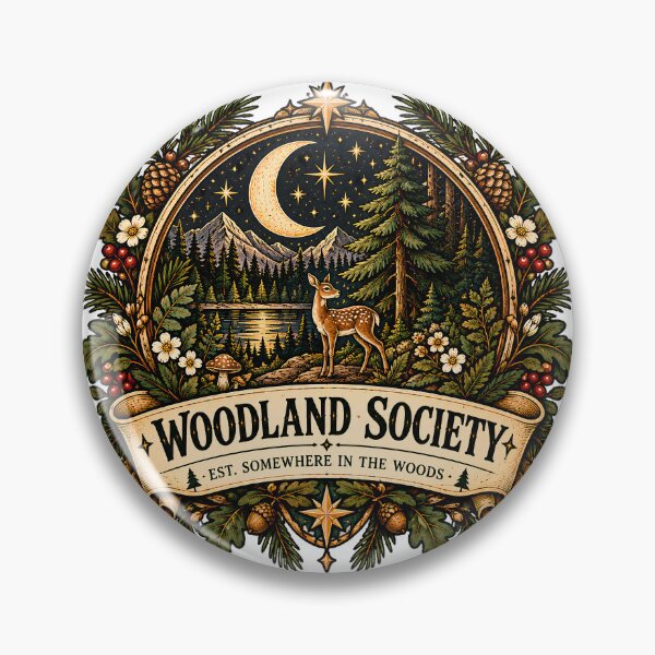 Item preview, Vintage Woodland Society Badge designed and sold by MysticCanvasAi.