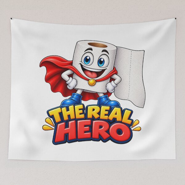 Item preview, Funny Toilet Paper Superhero – The Real Hero designed and sold by AleksanderLamek.