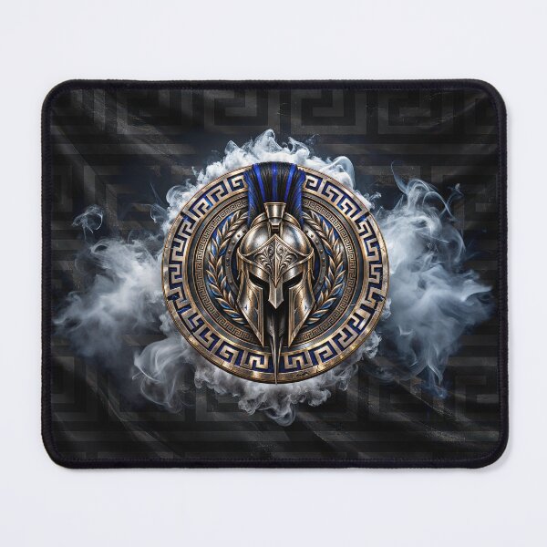 Item preview, Spartan Warrior Emblem – Blue Crest Greek Shield designed and sold by artistwill.