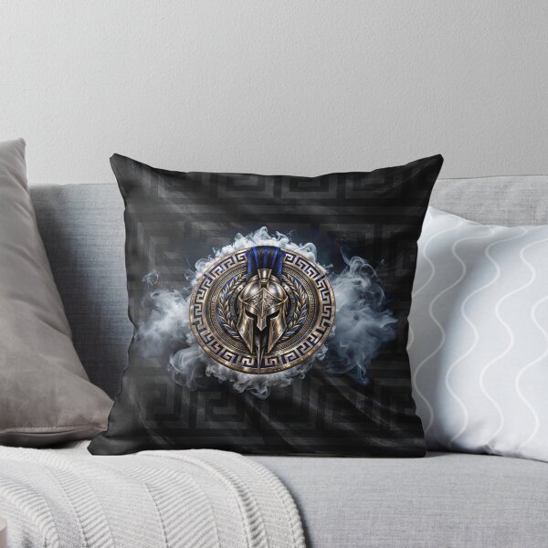Item preview, Spartan Warrior Emblem – Blue Crest Greek Shield designed and sold by artistwill.