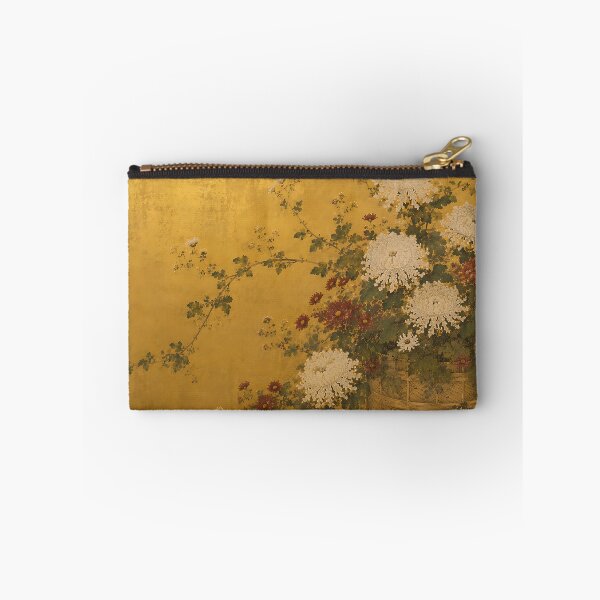 Item preview, Vintage Japanese Gold Leaf Chrysanthemum Painting Print designed and sold by artswag.