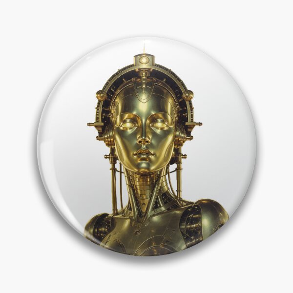 Item preview, Robot Goddess – Golden Art Deco Android designed and sold by AI-lineDesign.