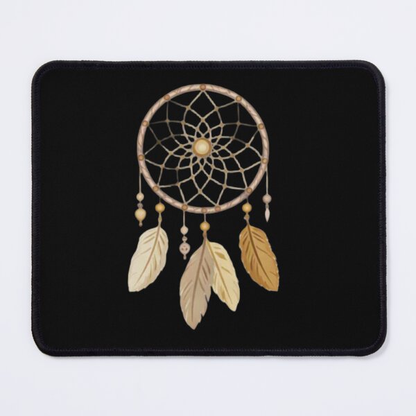 Item preview, Golden Dreamcatcher Boho Feather Art designed and sold by BohoMysticArt.