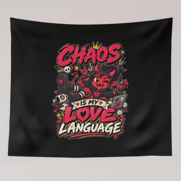Item preview, Chaos Is My Love Language Little Demon Girl designed and sold by RatherCreative.