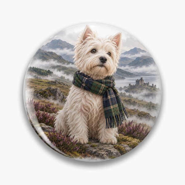 Artikelvorschau, West Highland Terrier in den schottischen Highlands entworfen und verkauft von CanArtVision.