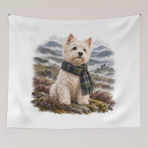 Item preview, West Highland Terrier in Scottish Highlands designed and sold by CanArtVision.