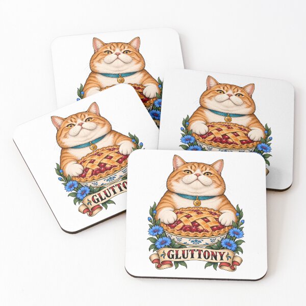 Item preview, Gluttony Seven Deadly Sins Chubby Orange Cat Pie  designed and sold by Old's Cool Cat Studio.