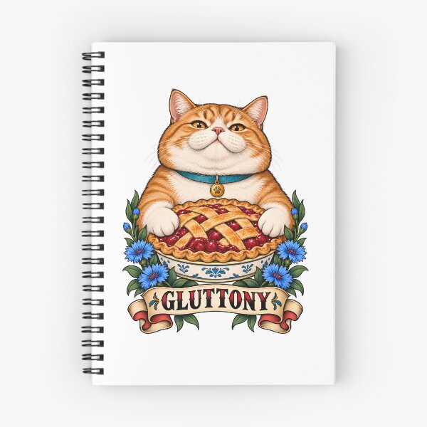Item preview, Gluttony Seven Deadly Sins Chubby Orange Cat Pie  designed and sold by Old's Cool Cat Studio.