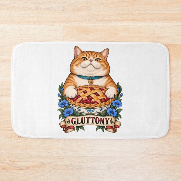 Item preview, Gluttony Seven Deadly Sins Chubby Orange Cat Pie  designed and sold by Old's Cool Cat Studio.