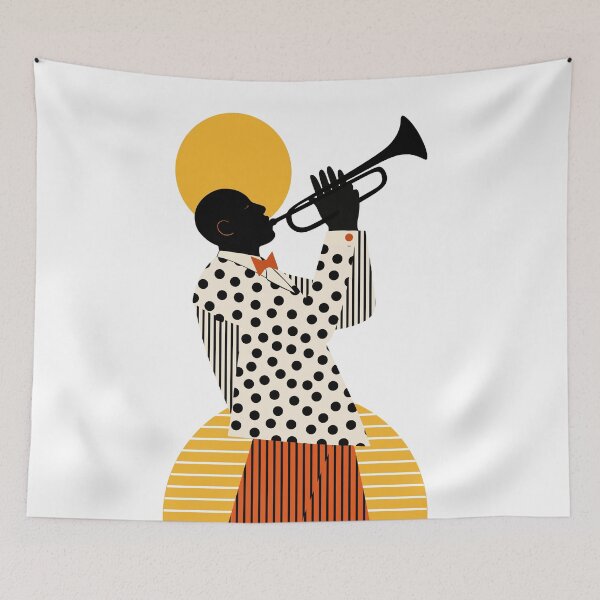 Item preview, Minimalist Trumpet Player Wall Art | Bold Jazz Music Print | Mid-Century Modern Musician Poster | Contemporary Brass Instrument Decor designed and sold by Studio pod Burom.