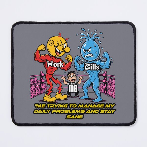 Item preview, Me vs My Daily Problems Funny Vintage Cartoon Wrestling Match designed and sold by Ibrahimhema5.