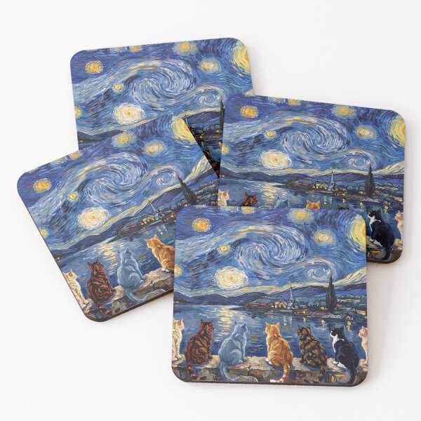 Item preview, Cats Beneath the Starry Night designed and sold by graficsfx.