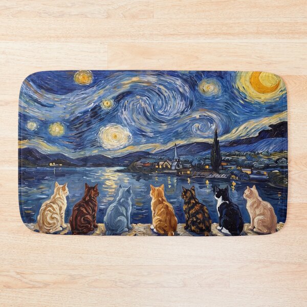 Item preview, Cats Beneath the Starry Night designed and sold by graficsfx.