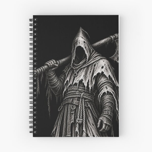 Item preview, The Executioner Dark Horror Scratchboard Art designed and sold by Ashen Threads Studio.