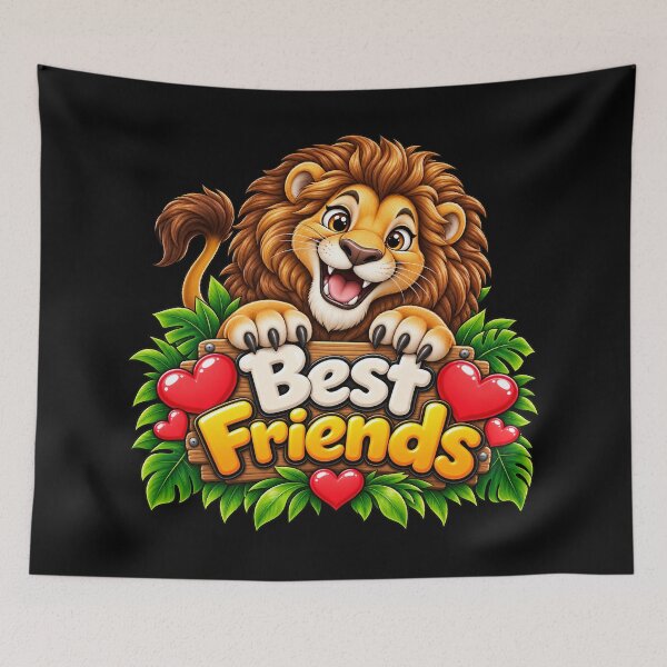 Item preview, Best Friends Lion – Cute Kawaii Lion & Wildlife Friendship designed and sold by aventi24.