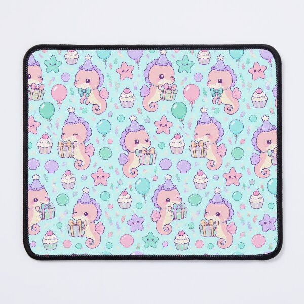 Item preview, Kawaii Birthday Baby Seahorse Pastel Pattern designed and sold by Soft Berry Studio.