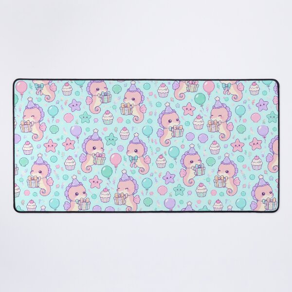 Item preview, Kawaii Birthday Baby Seahorse Pastel Pattern designed and sold by Soft Berry Studio.