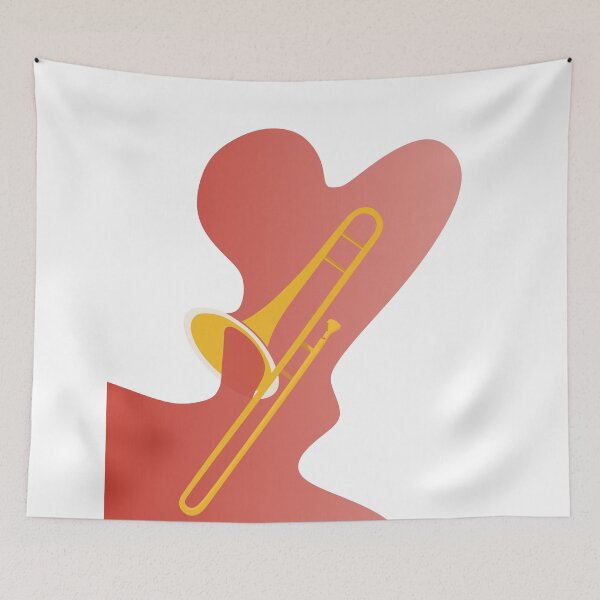Item preview, Trombone Art Print, Jazz Music Print, Brass Instrument Art, Trombone Player Gift, Retro Music Room Decor, Modern Abstract Print designed and sold by Studio pod Burom.