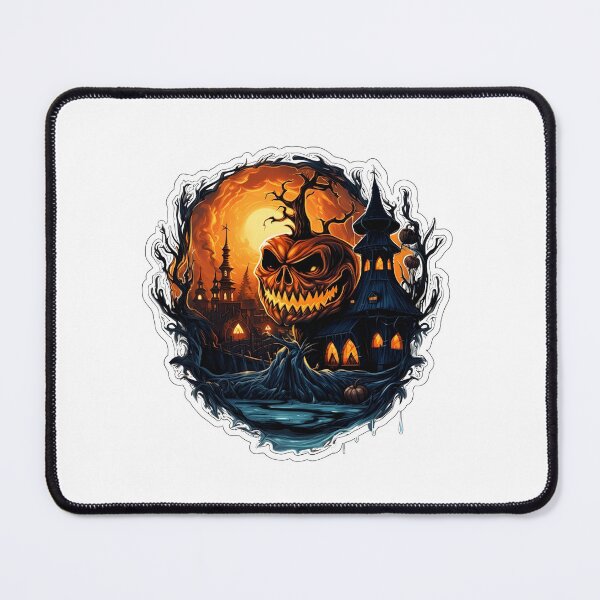 Item preview, Eerie Evil Pumpkin Monster and Haunted Gothic Castle Under Full Moon designed and sold by interdesigner.