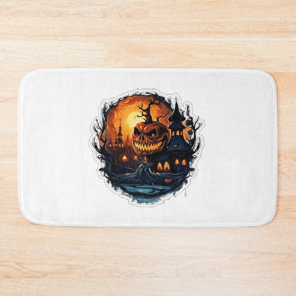 Item preview, Eerie Evil Pumpkin Monster and Haunted Gothic Castle Under Full Moon designed and sold by interdesigner.
