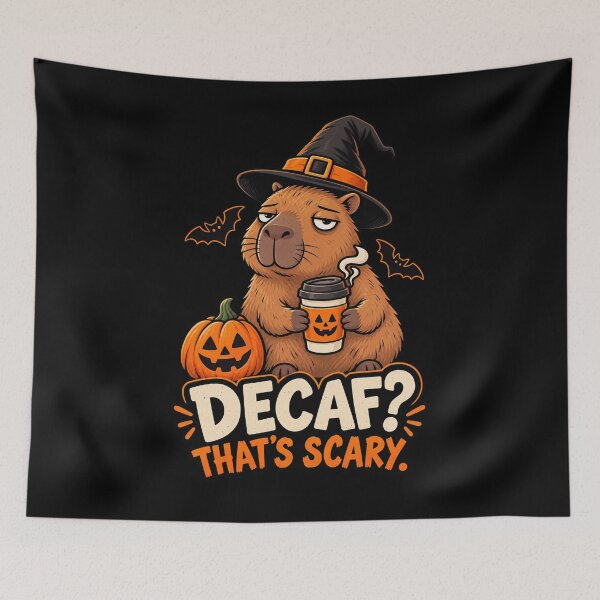 Item preview, Capybara Witch Decaf Coffee Scary Halloween Meme designed and sold by G-A-D-U.
