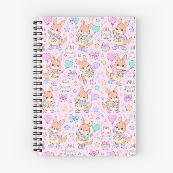 Item preview, Kawaii Birthday Baby Kangaroo Pastel Pattern designed and sold by Soft Berry Studio.