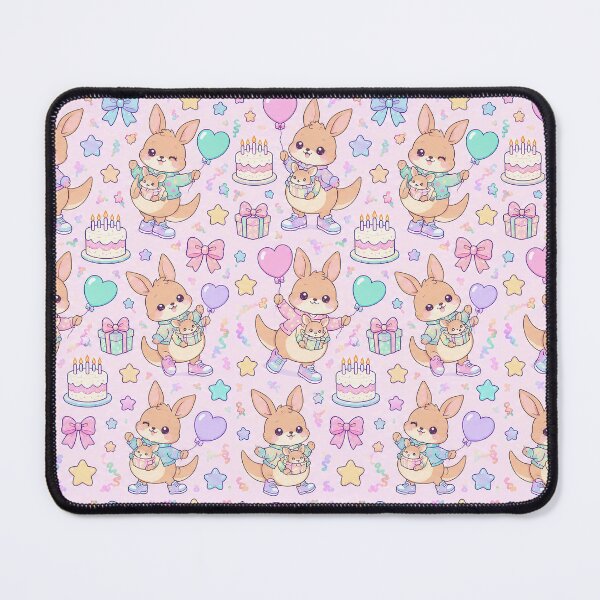 Item preview, Kawaii Birthday Baby Kangaroo Pastel Pattern designed and sold by Soft Berry Studio.