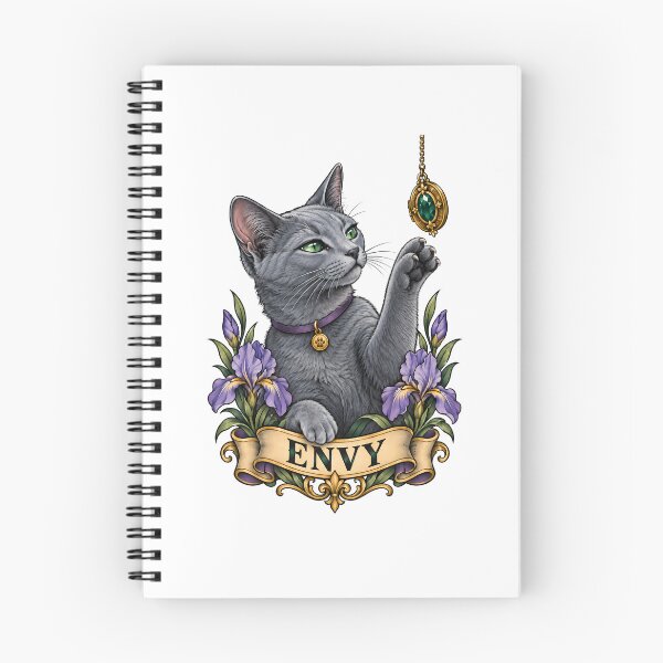 Item preview, Envy Seven Deadly Sins Gray Cat Emerald Pendant  designed and sold by Old's Cool Cat Studio.