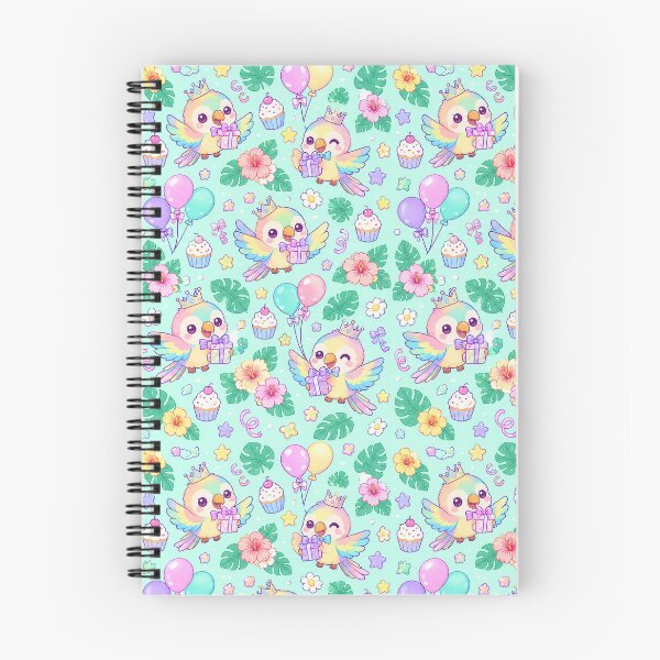 Item preview, Kawaii Birthday Baby Parrot Pastel Pattern designed and sold by Soft Berry Studio.